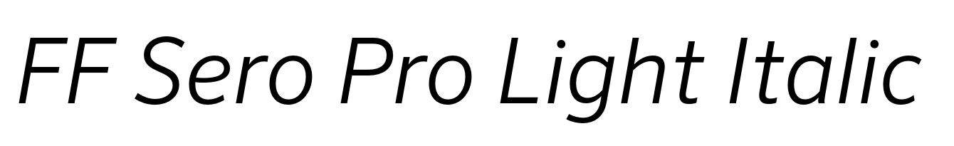 FF Sero Pro Light Italic